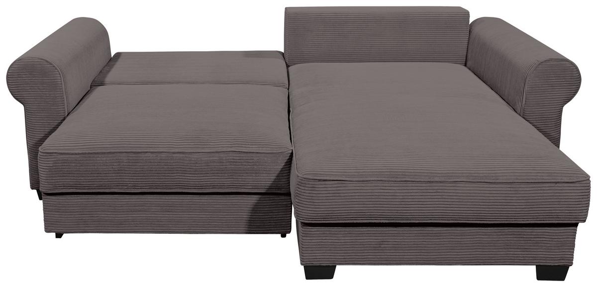 Ecksofa Maureen Dunkelgrau S: 255/185 cm - Dunkelgrau/Schwarz, KONVENTIONELL, Textil (255/185cm) - MID.YOU