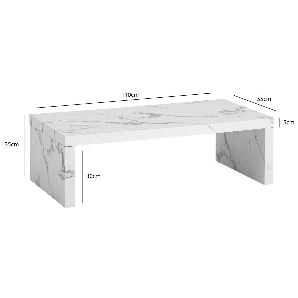 Couchtisch Weiß L: 110 Cm - Weiß, Design, Holzwerkstoff (110/55/35cm) - Livetastic