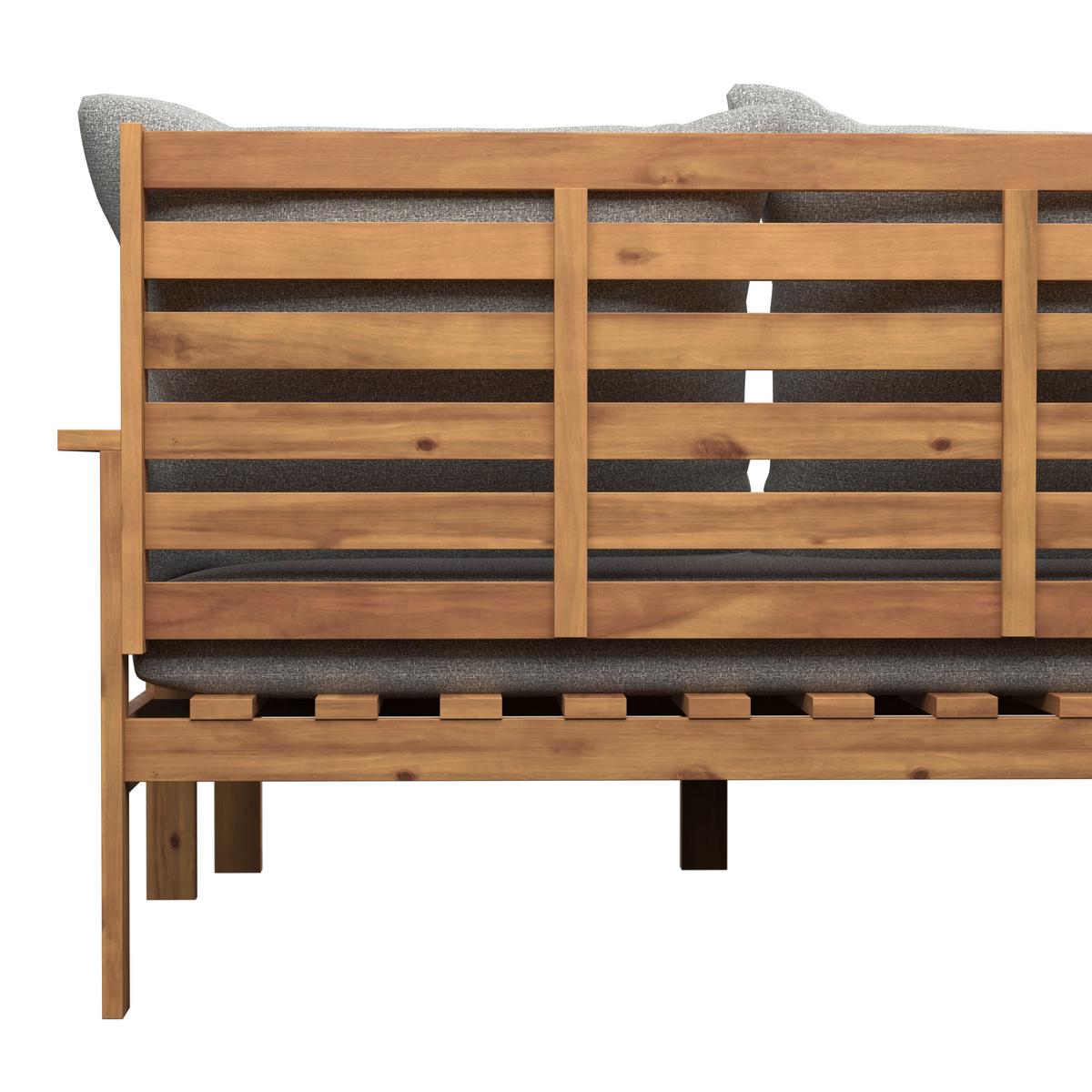 ZÁHRADNÁ POSTEĽ PIA - farba akácie/sivá, Modern, drevo/textil (138cm) - Bessagi Garden