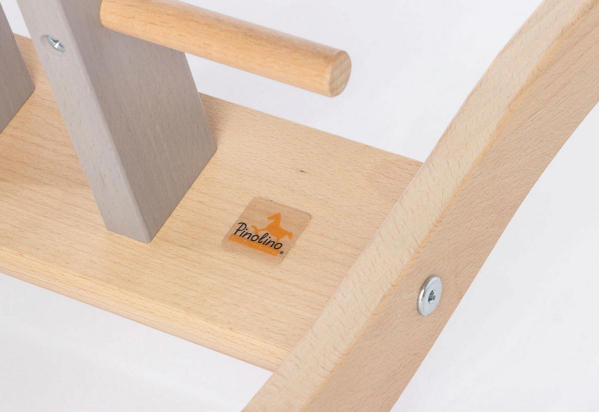 Schaukelpferd Pinolino mit Ring - Hellgrau/Naturfarben, Basics, Holz (86/31/58cm) - Pinolino