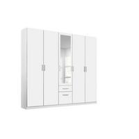 Drehtürenschrank Mit Spiegel B: 226 Cm Bingen Weiß - Weiß, MODERN, Holzwerkstoff (226/229/54cm) - Rauch Möbel
