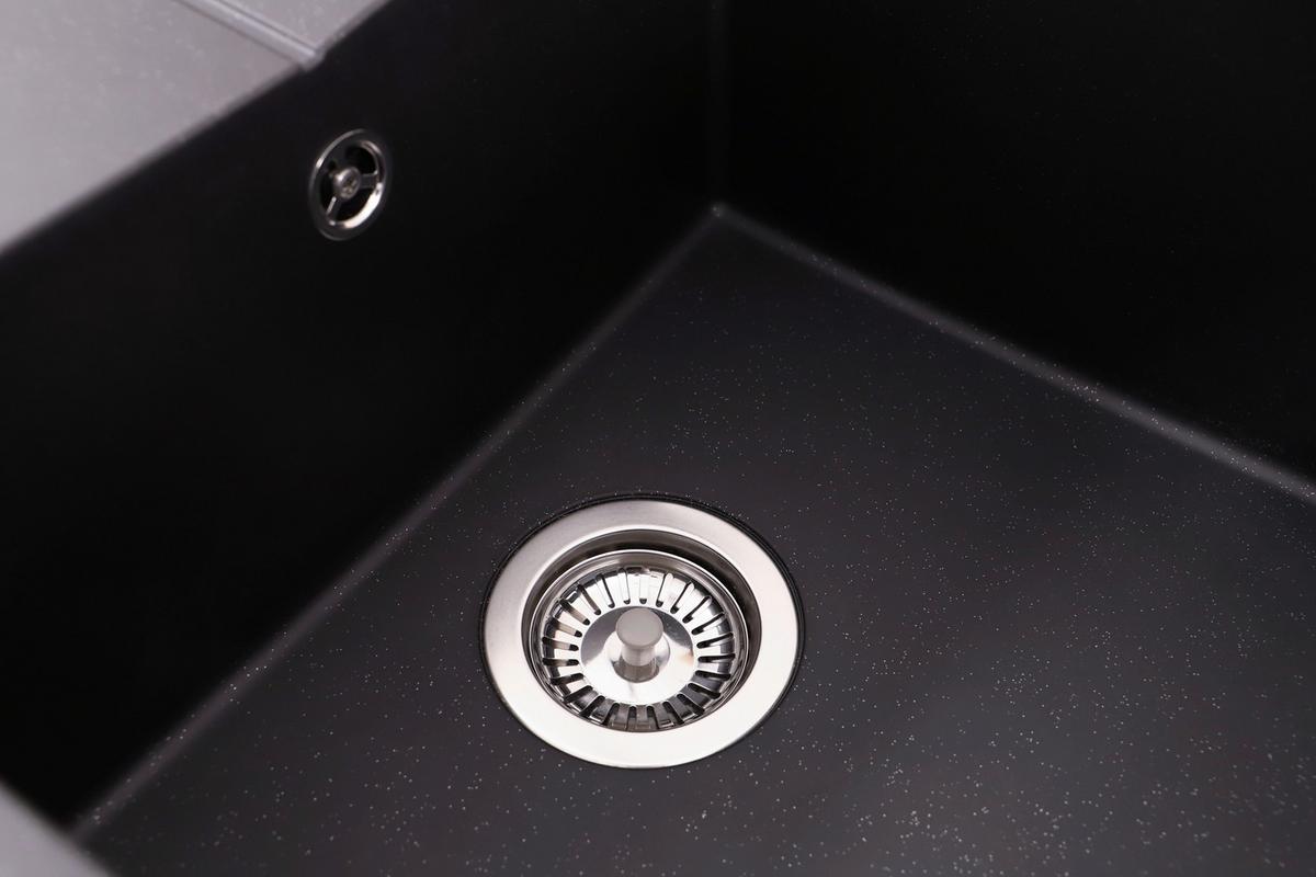 Spüle Cleveland Schwarz 100x21,4 cm - Schwarz, Basics, Glas/Kunststoff (100/21,4/50cm) - Respekta