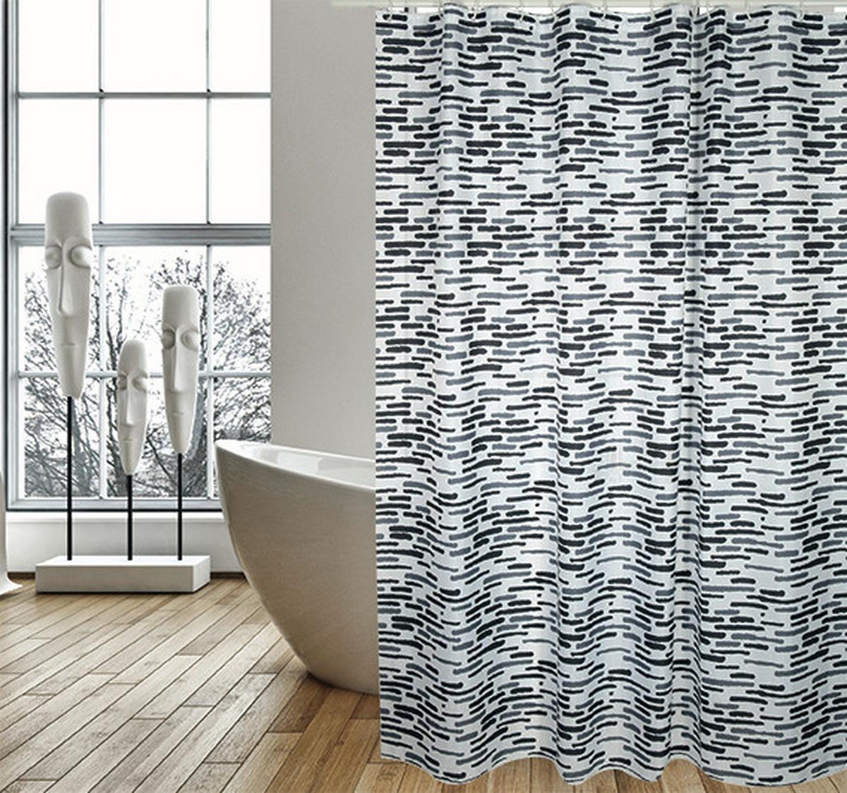 Duschvorhang in Grau Textil/Mischgewebe - Grau, Basics, Textil (180/200cm) - MSV