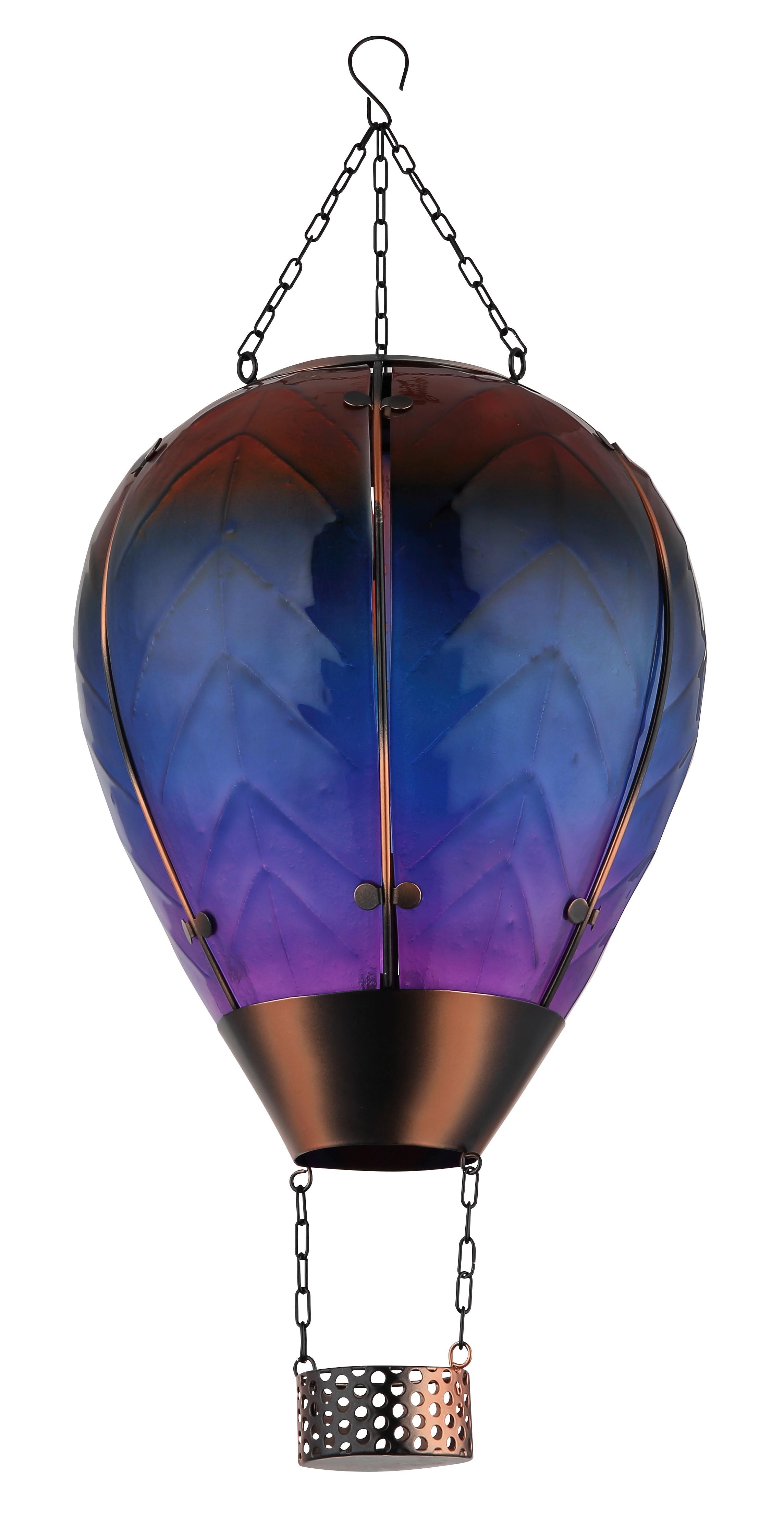 Solarleuchte 3000k, Warmweiß - Multicolor/Schwarz, Design, Glas/Kunststoff (27/37cm) - Globo
