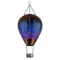 Solarleuchte 3000k, Warmweiß - Multicolor/Schwarz, Design, Glas/Kunststoff (27/37cm) - Globo