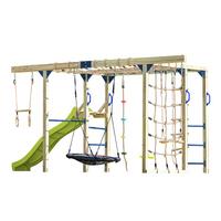 Klettergerüst Mit Rutsche Limegrün - Blau/Limette, Basics, Holz/Kunststoff (522,5/196/205cm) - Ambia Garden