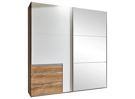Schwebetürenschrank mit Spiegel 200cm Level 36a, Weiß Dekor - Eichefarben/Weiß, MODERN, Glas/Holzwerkstoff (200/216/65cm) Schwebetürenschrank mit Spiegel 200cm Level 36a, Weiß Dekor - Eichefarben/Weiß, MODERN, Glas/Holzwerkstoff (200/216/65cm)