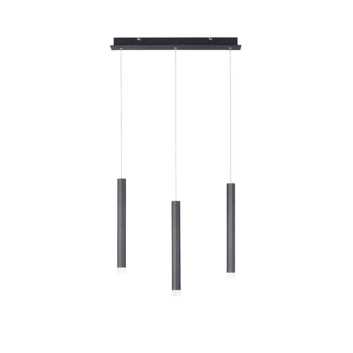 LED-Hängeleuchte Bruno H: 120 cm 3-Flammig - Basics, Kunststoff/Metall (55/8/120cm)