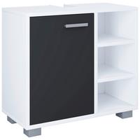 Waschbeckenunterschrank Zalo L B: 60cm Schwarz/Weiß - Schwarz/Weiß, MODERN, Holzwerkstoff (60/54,8/30cm) - MID.YOU
