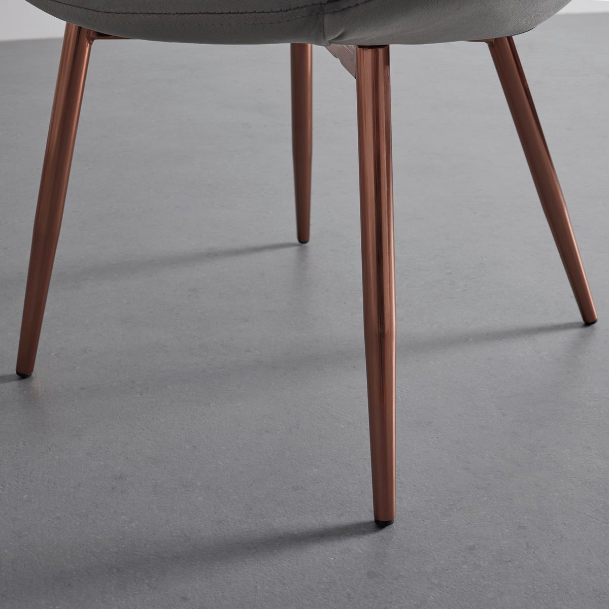 Židle ze sametu Levi šedá - šedá, Moderní, kov/dřevo (67/74/60.5cm) - Bessagi Home