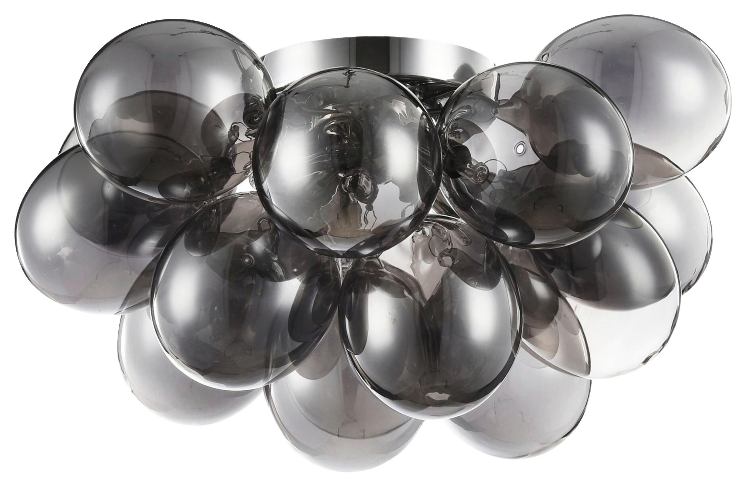 Deckenleuchte Balbo L: 50 cm mit Wanddimmer - Nickelfarben, Basics, Glas/Metall (50/29,5/50cm) - MAYTONI