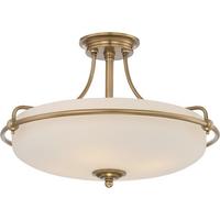 DECKENLEUCHTE QZ-GRIFFIN-SFM-WS - Messingfarben/Bronzefarben, Natur, Glas/Metall (52.8/35.6cm) - Elstead Lighting