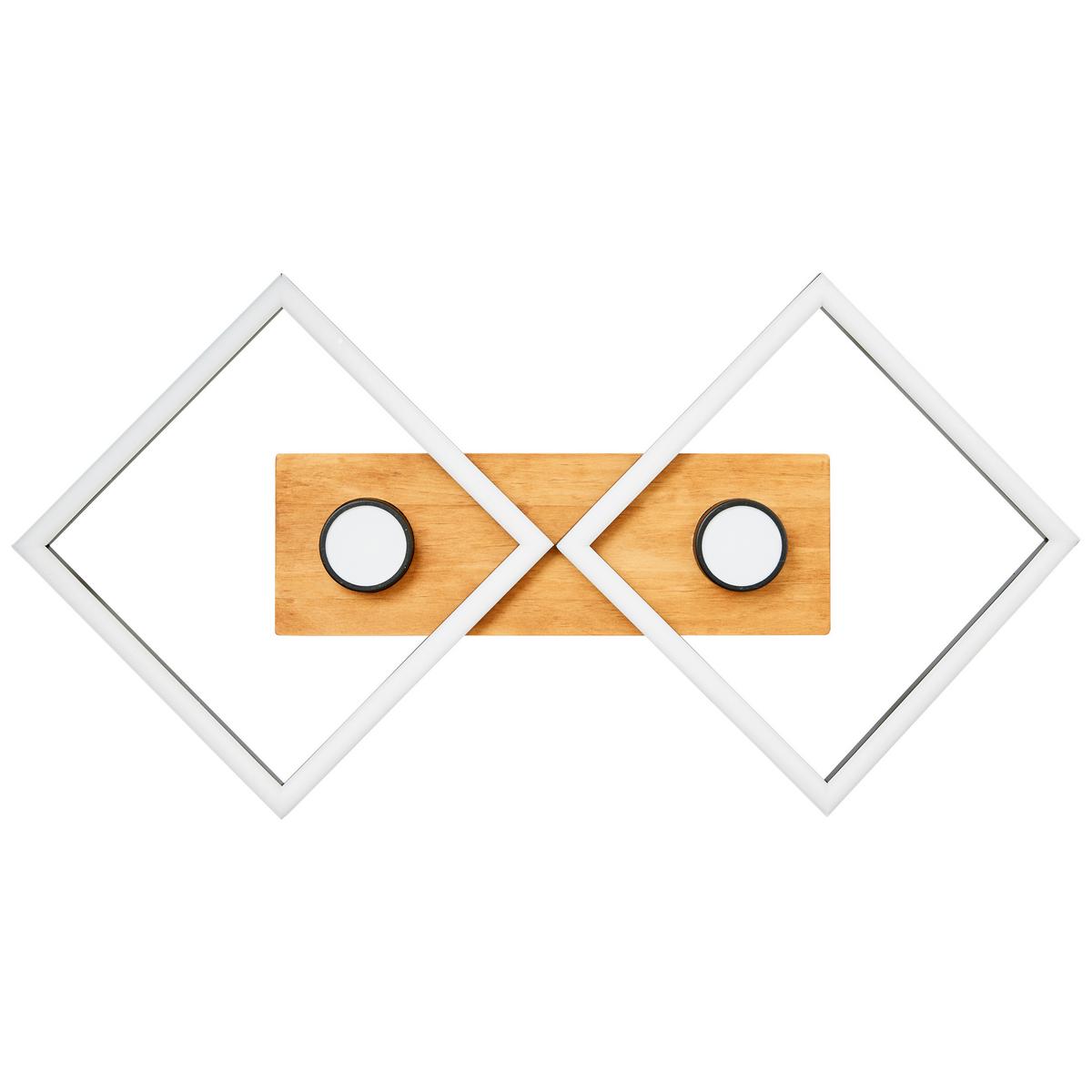 LED-Deckenleuchte Woodbridge L: 70,7 cm, 3-Fach Schaltbar - Schwarz/Braun, Design, Holz/Kunststoff (70,7/35,4/6,2cm) - Brilliant