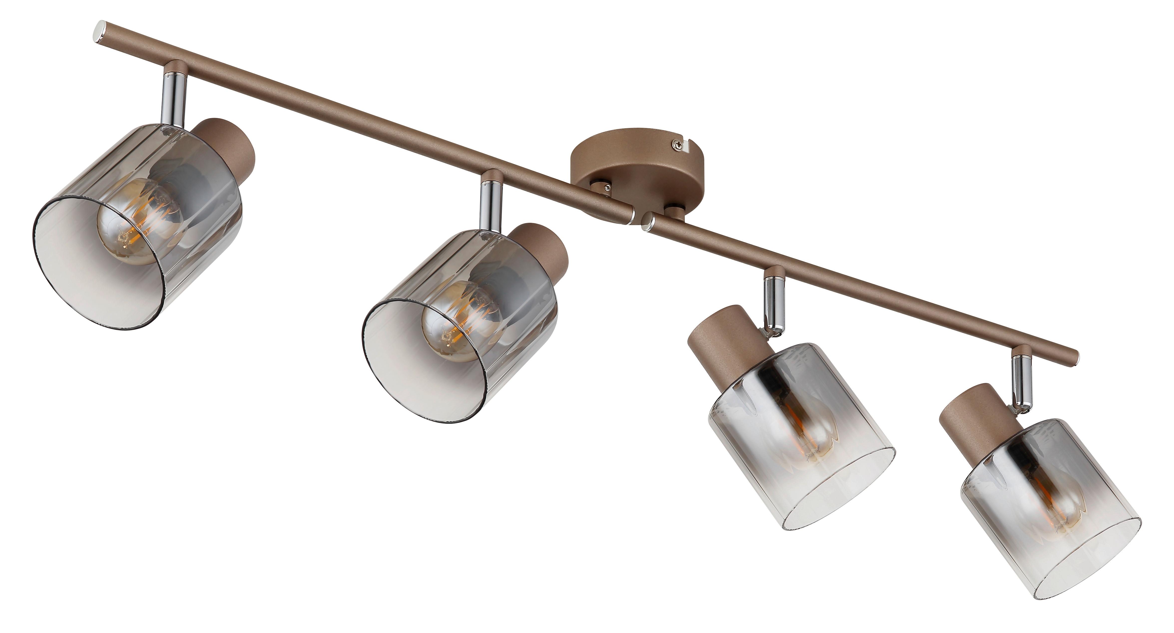 Strahler Kaffeefarben - Klar/Chromfarben, Design, Glas/Metall (70/8/15cm) - Globo