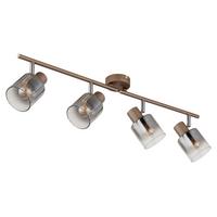 Strahler Kaffeefarben - Klar/Chromfarben, Design, Glas/Metall (70/8/15cm) - Globo