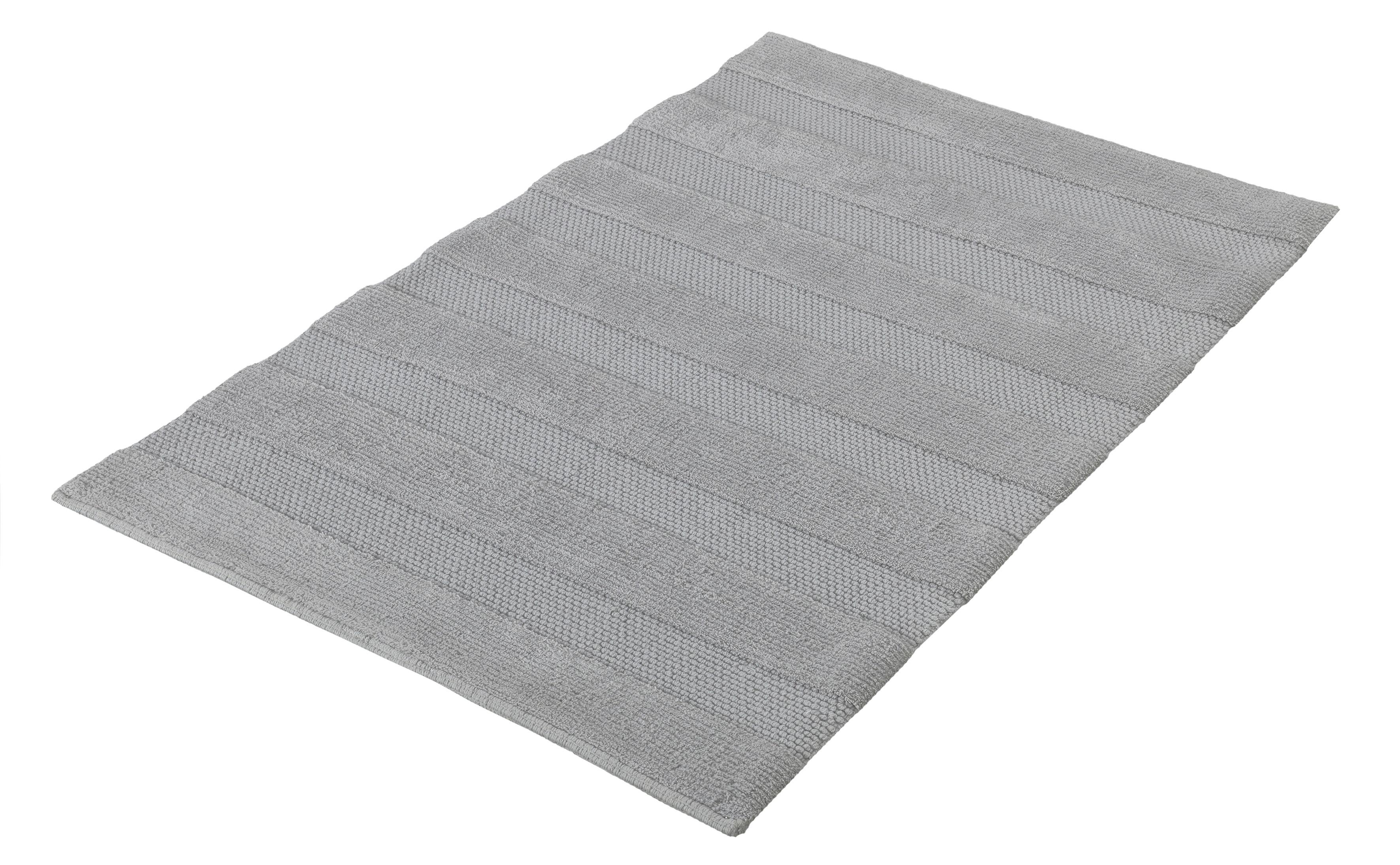 Badteppich Tikka 60x90 cm Silberfarben rutschhemmend - Silberfarben, Basics, Textil (60/90cm) - Kleine Wolke