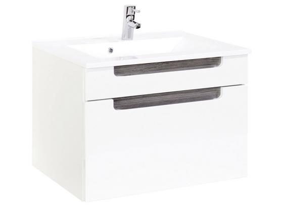 Waschtischkombi Siena 80cm Weiß/eiche - Weiß, MODERN, Holzwerkstoff/Kunststoff (80/54/47cm) Waschtischkombi Siena 80cm Weiß/eiche - Weiß, MODERN, Holzwerkstoff/Kunststoff (80/54/47cm)