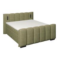 Boxspringbett Elysia inkl. Bettkasten 160x220 - Schwarz/Grün, Trend, Holz/Holzwerkstoff (160/220cm) - Luca Bessoni