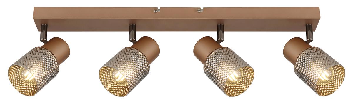 Spotlámpa Bihanan - króm/barna, Modern, Üveg/fém (56/12/12,5cm) - James Wood