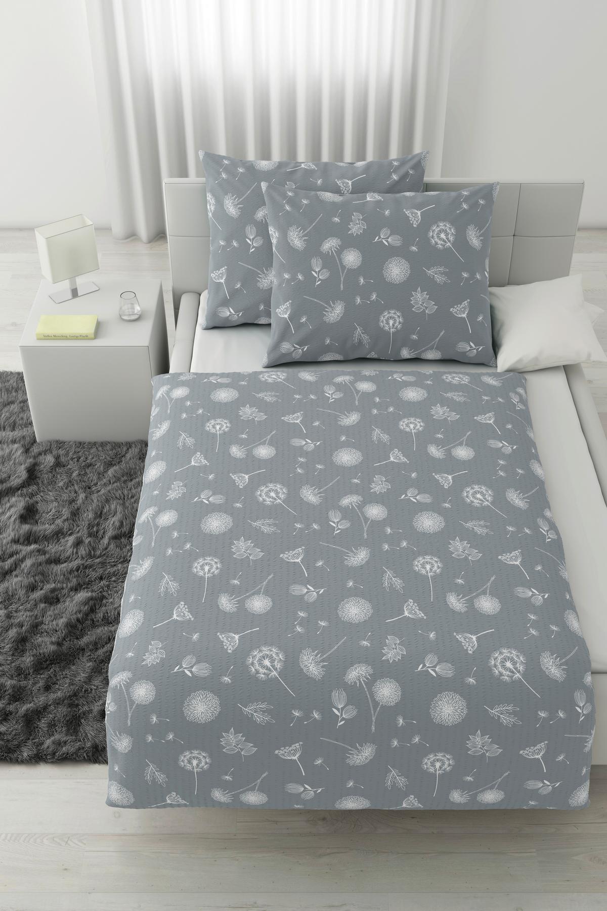 Povlečení Pusteblume, 2x70/90 200/220cm - šedá, Konvenční, textil (200/220cm) - Modern Living