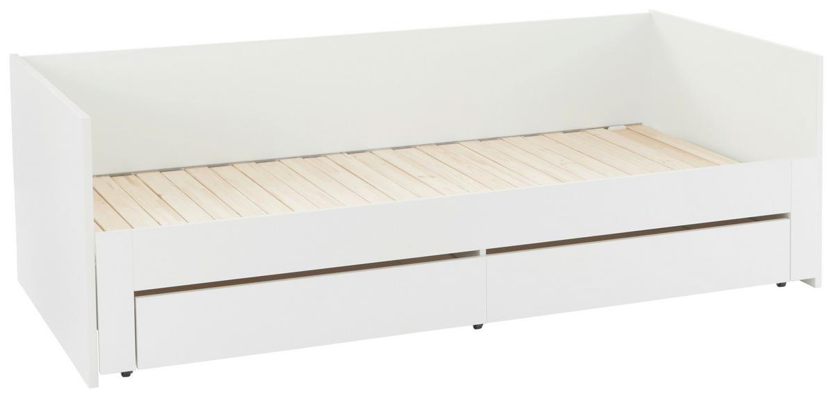 Kihúzható Ágy Jan - fehér, Konventionell, fa (98-184,4/67/204,4cm)