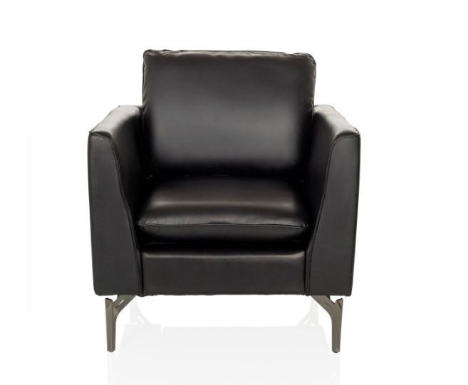 Sessel Bavero Schwarz B: 75 Cm - Schwarz, MODERN, Leder (75/65/73cm) - MID.YOU