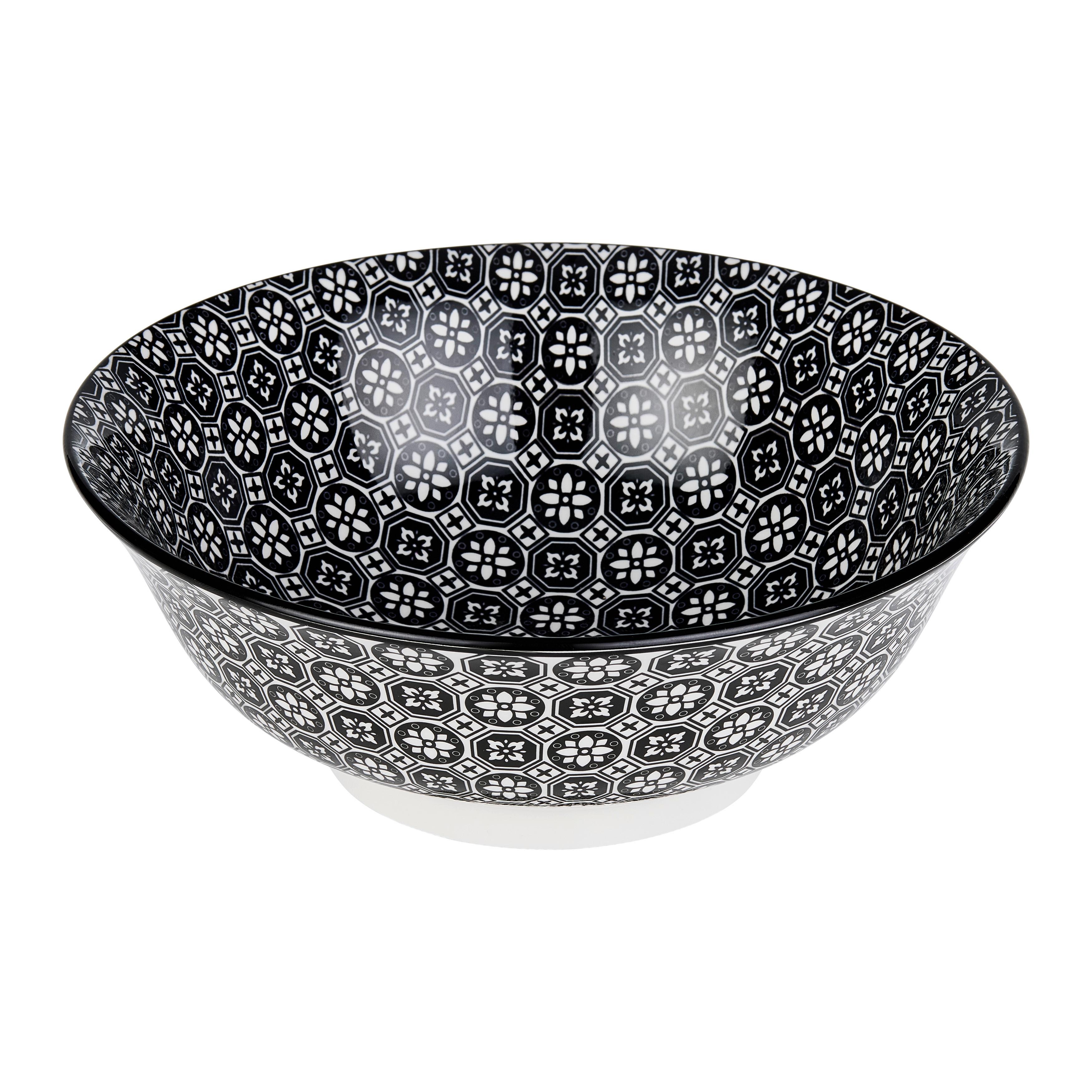 Hluboký talíř SHIVA - bílá/černá, Lifestyle, keramika (21/7,8cm) - Mömax