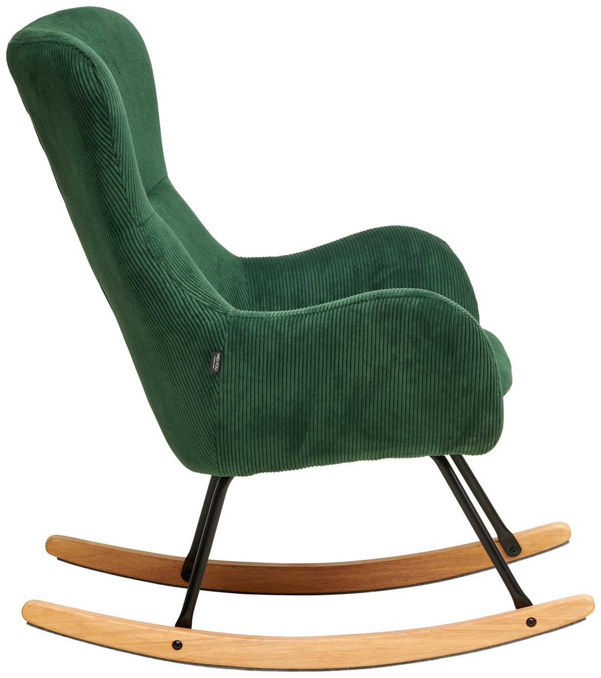 Schaukelsessel Rocking Scandi - Schwarz/Naturfarben, MODERN, Textil/Metall (75/102/80cm) - MID.YOU