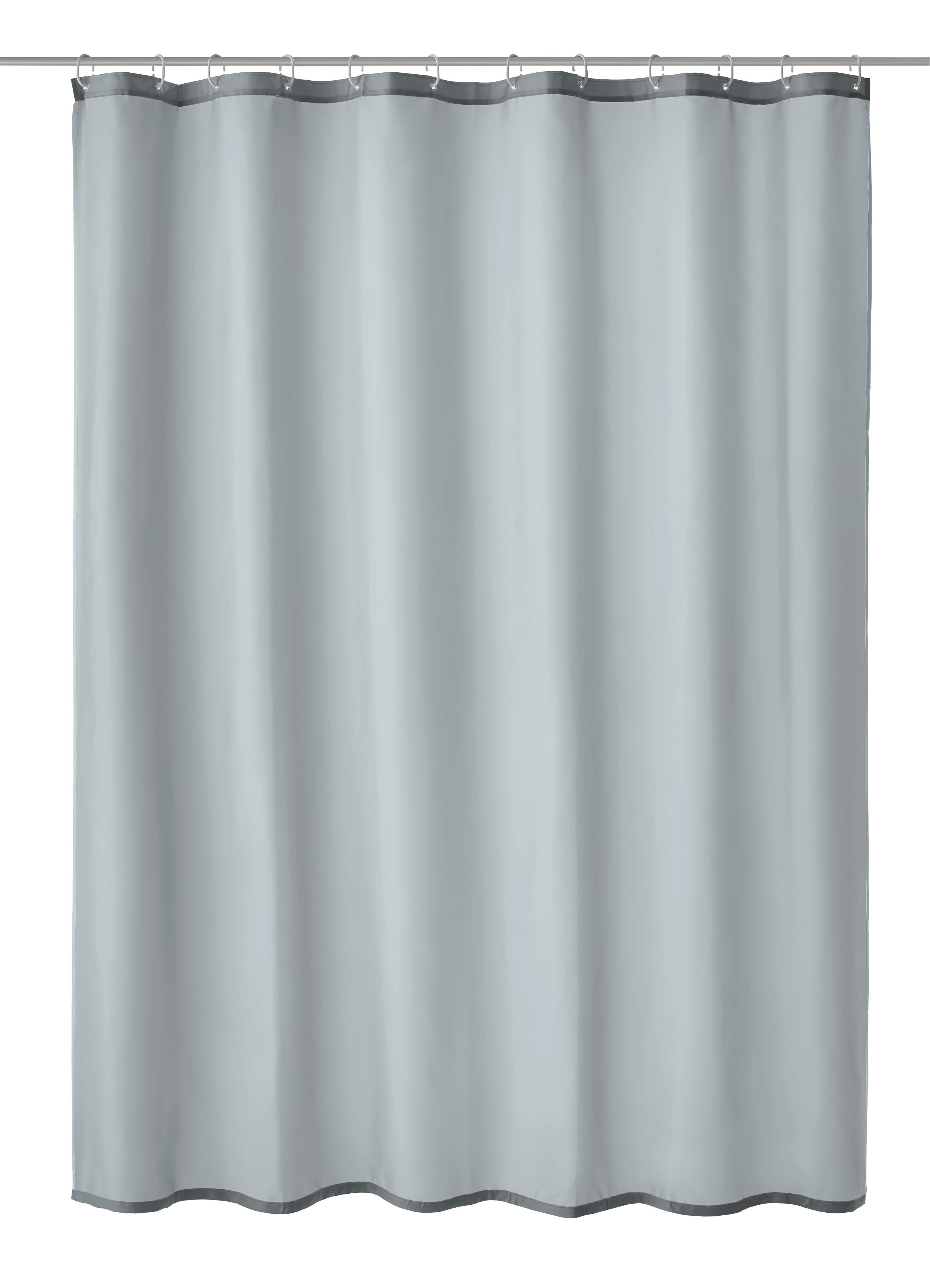 Duschvorhang Rica Bxl 180x200 Cm Hellgrau Blickdicht - Hellgrau, Basics, Textil (180/200cm) - Kleine Wolke