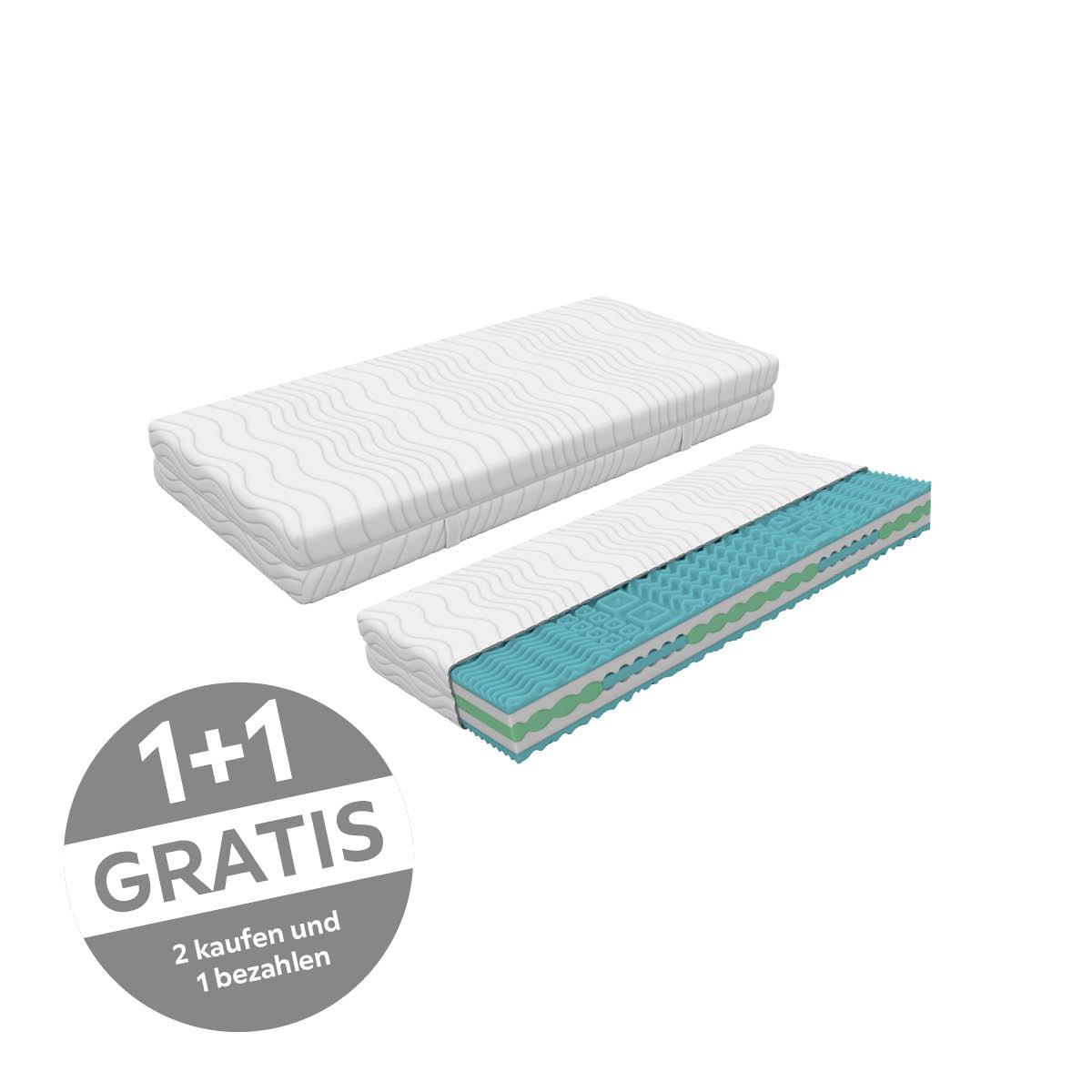 Komfortschaummatratze Cloudy 90x200 cm H2 H: 24 cm - Weiß, Textil (90/200cm) - Primatex Deluxe