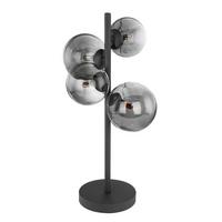 STOLNÁ LED LAMPA RIHA - čierna/sivá, Design, kov/sklo (27/23/51cm) - Globo