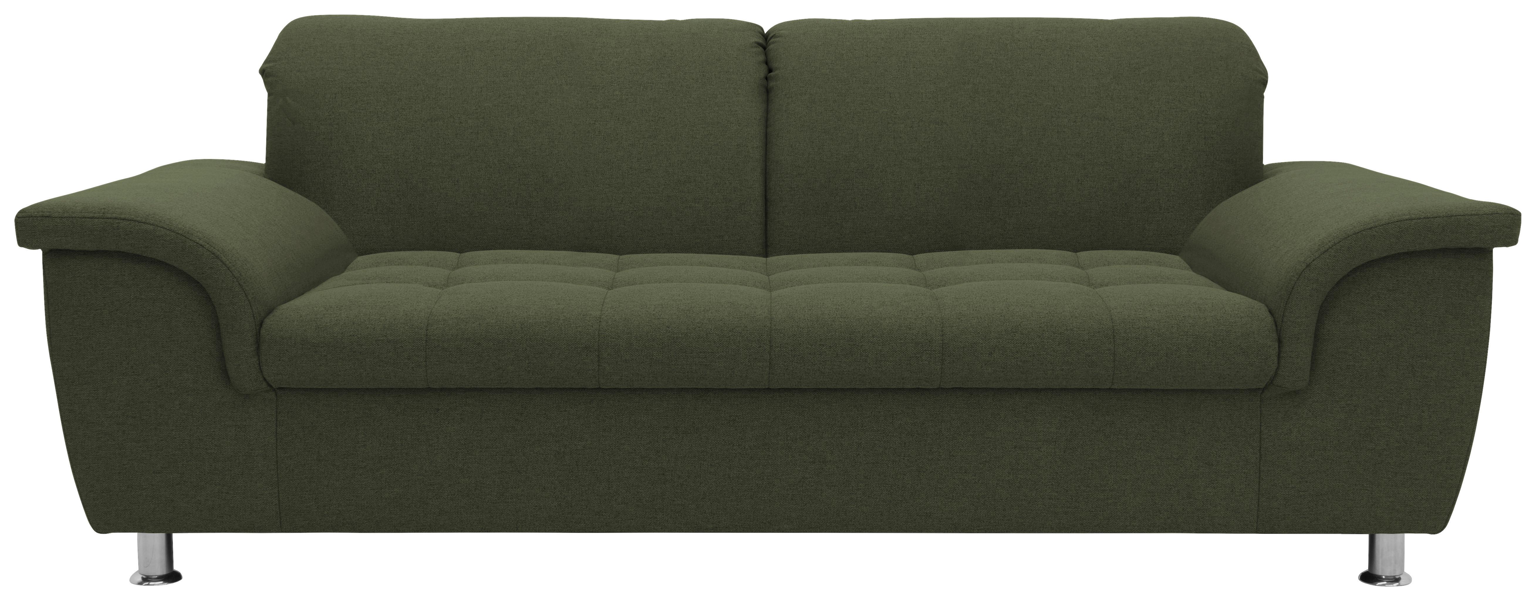 2-Sitzer-Sofa Franzi Grün Webstoff - Chromfarben/Grün, KONVENTIONELL, Textil (210/81/97cm)