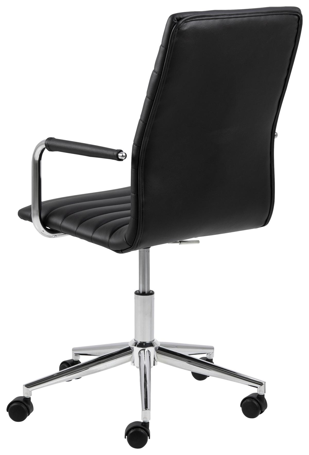 Drehstuhl Winslow - Chromfarben/Schwarz, MODERN, Leder/Kunststoff (51/103/58cm) - MID.YOU