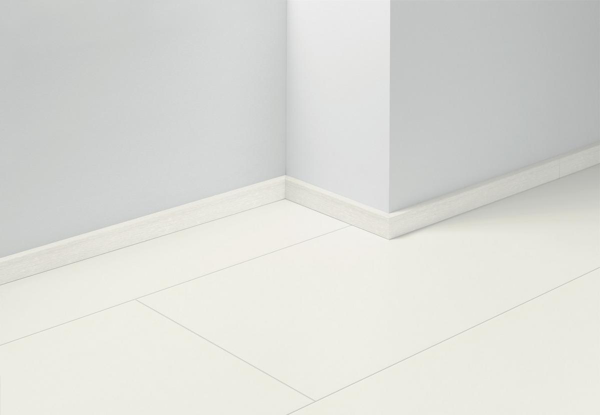 Sockelleiste Eiche - Weiß, Basics, Holzwerkstoff (220/1,6/4cm) - Parador