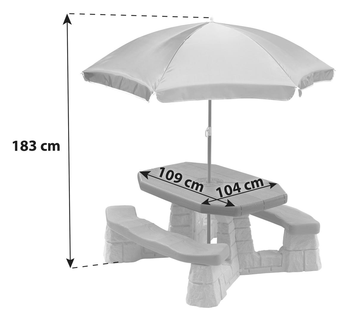 Kindersitzgruppe Np Step 2 Blau/grün Mit Sonnenschirm - Blau/Beige, MODERN, Kunststoff (109,2/183/103,5cm) - Ambia Garden
