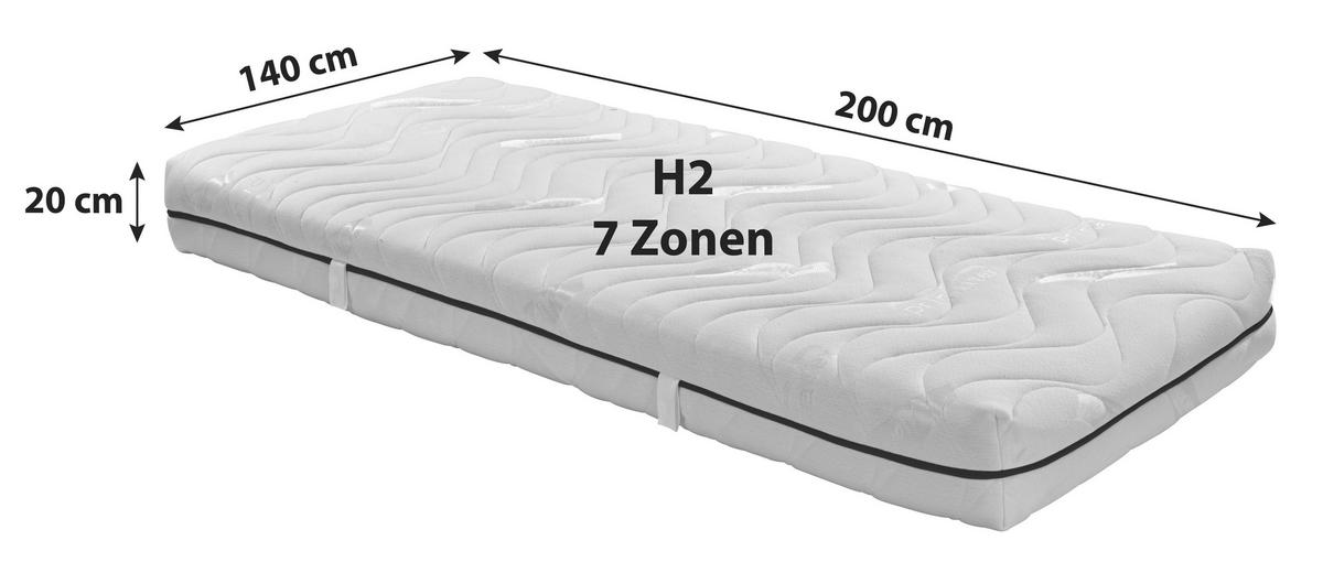 Komfortschaummatratze Comfort 140x200cm Mittelfest - Weiß, MODERN, Textil (140/200cm) - Livetastic