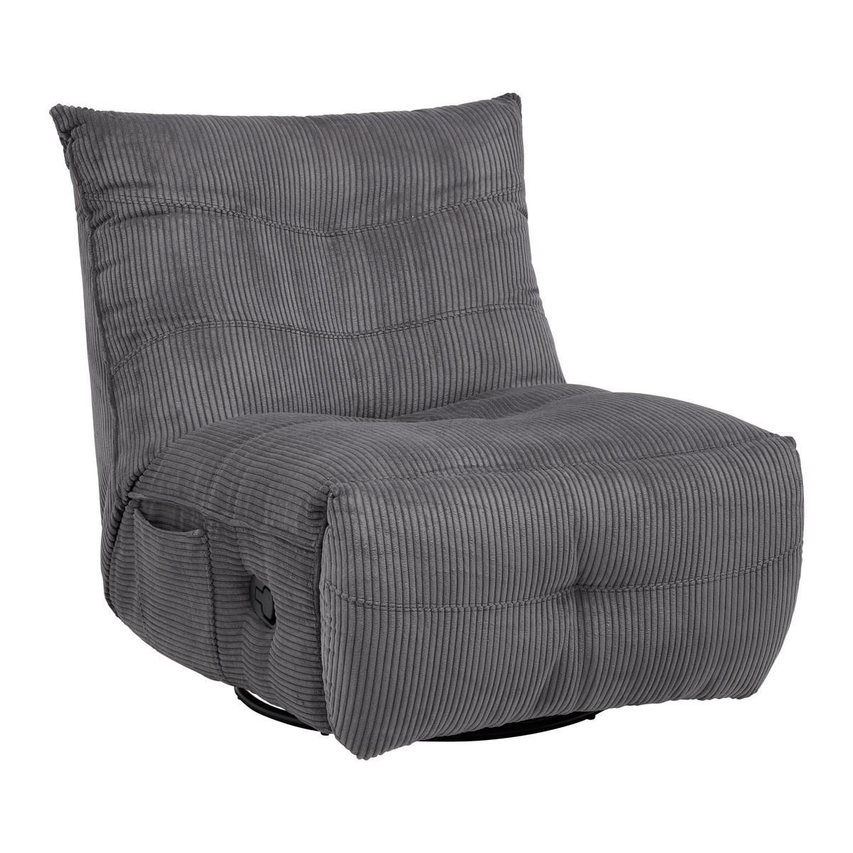Relaxační křeslo ALURA, tmavě šedá barva - černá/tmavě šedá, Moderní, kov/dřevo (90/92/90cm) - Bessagi Home