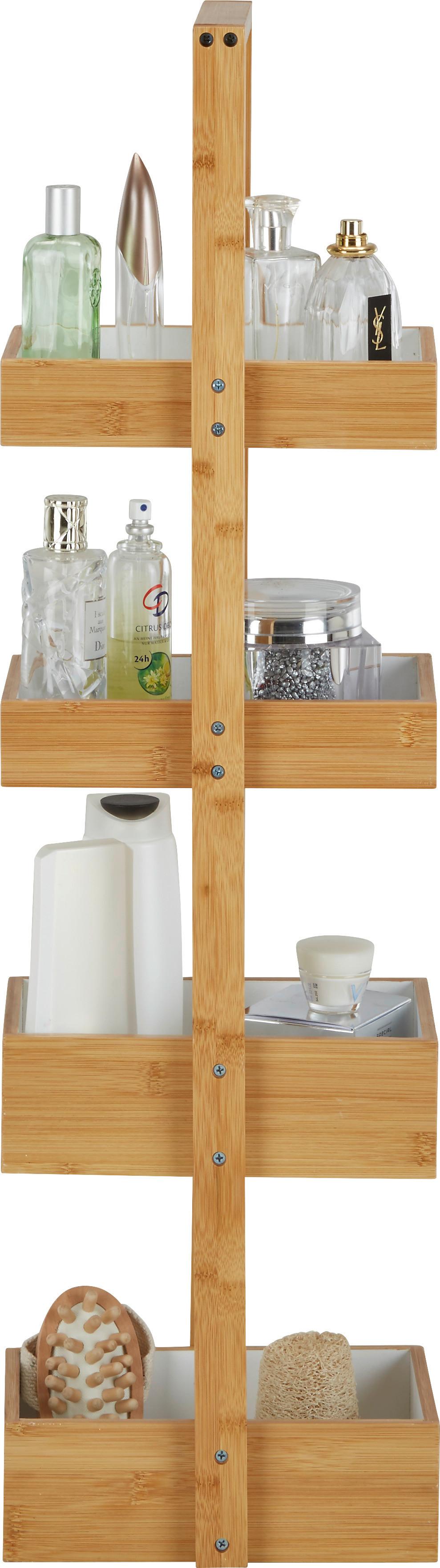 Regál Anni - prírodné farby/biela, Moderný, drevo (25/88/18cm) - Modern Living