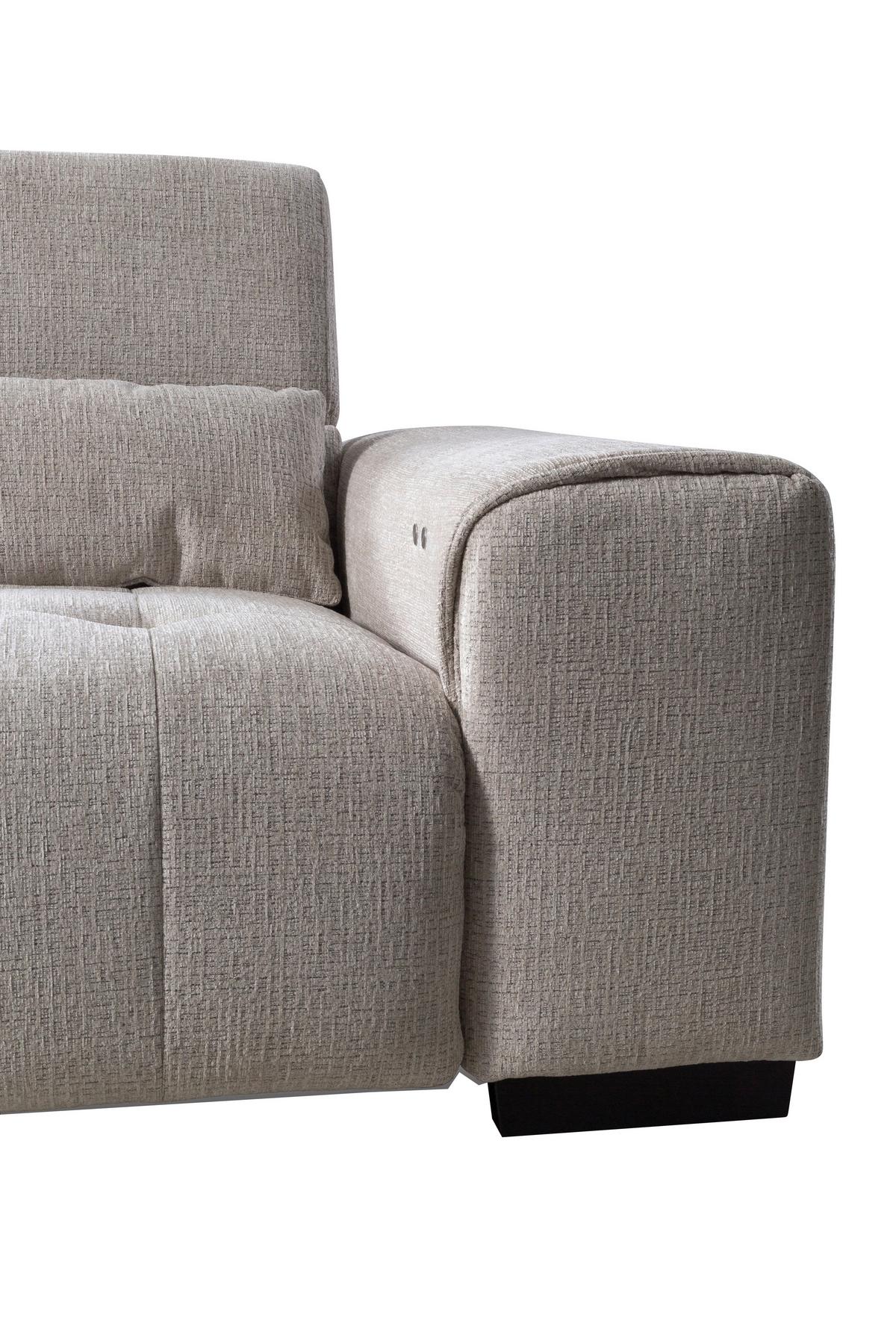 Ecksofa Matera Beige/naturfarben 311x226 Cm - Beige/Schwarz, Trend, Holz/Holzwerkstoff (311/226cm)