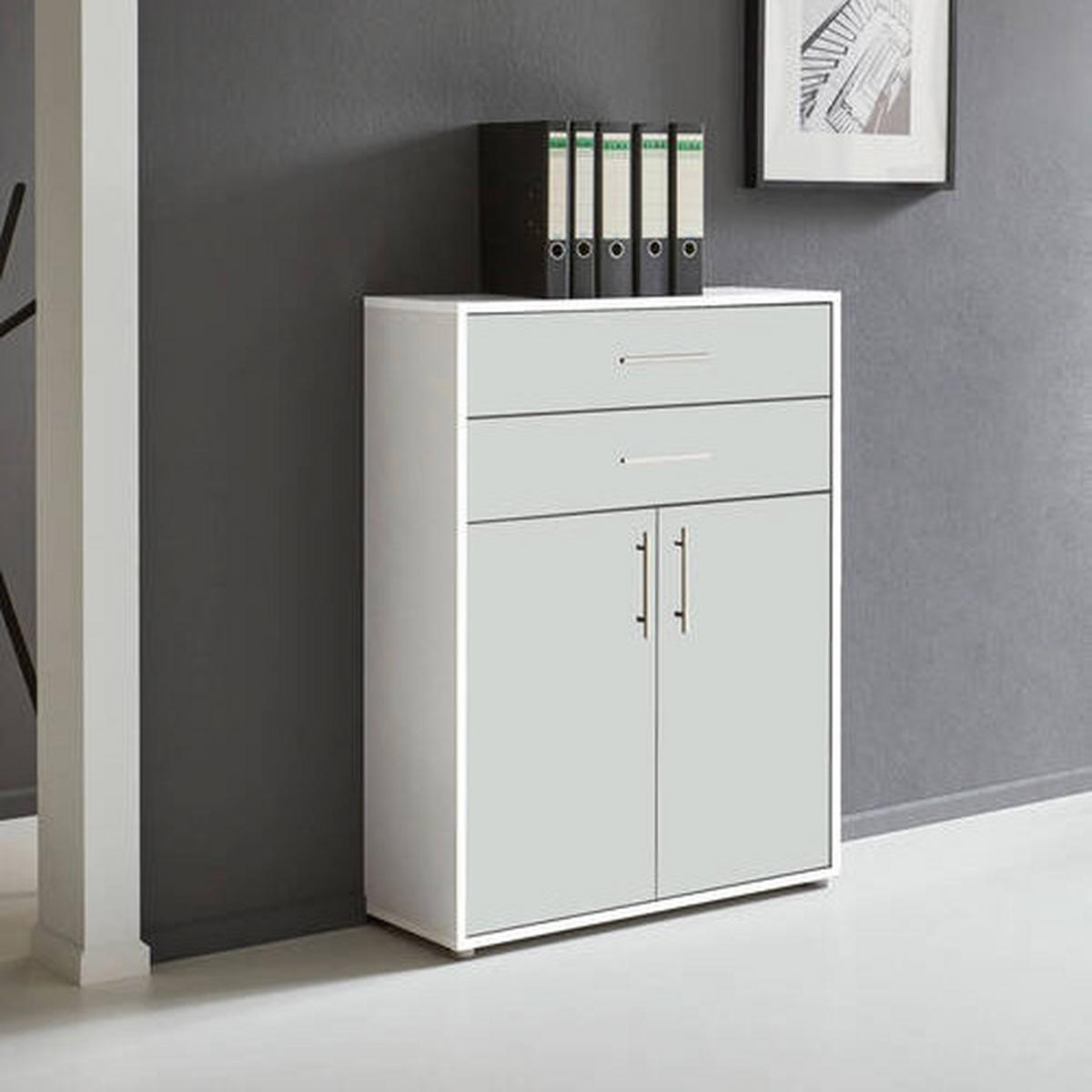 Office Edition B: 84,5 Cm Weiß - Weiß, MODERN, Holzwerkstoff (84,5/114/33cm) - MID.YOU