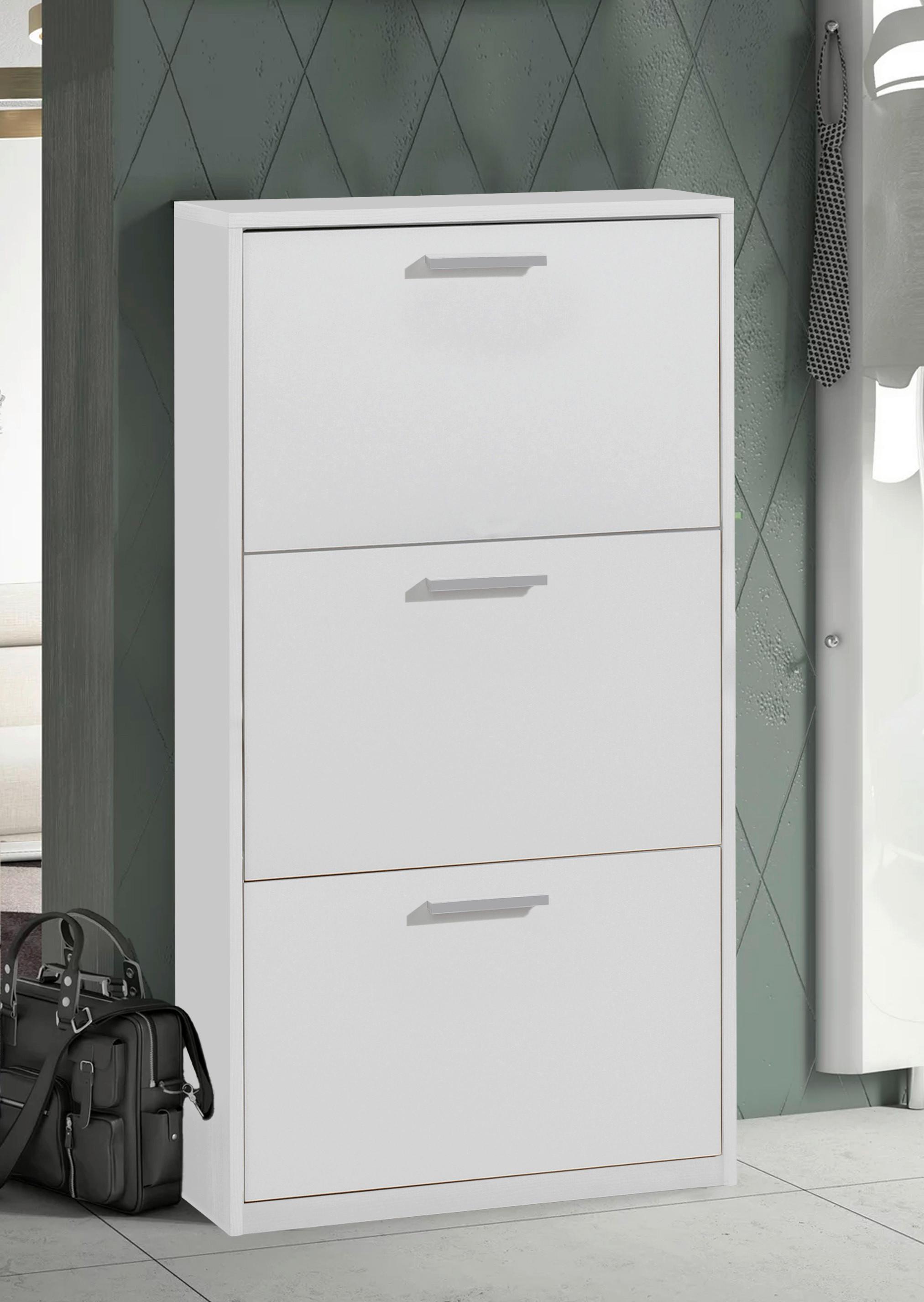 Cipősszekrény Tiger 3 64/119,7cm - fehér, Konventionell, faalapú anyag (64/119,7/26cm)