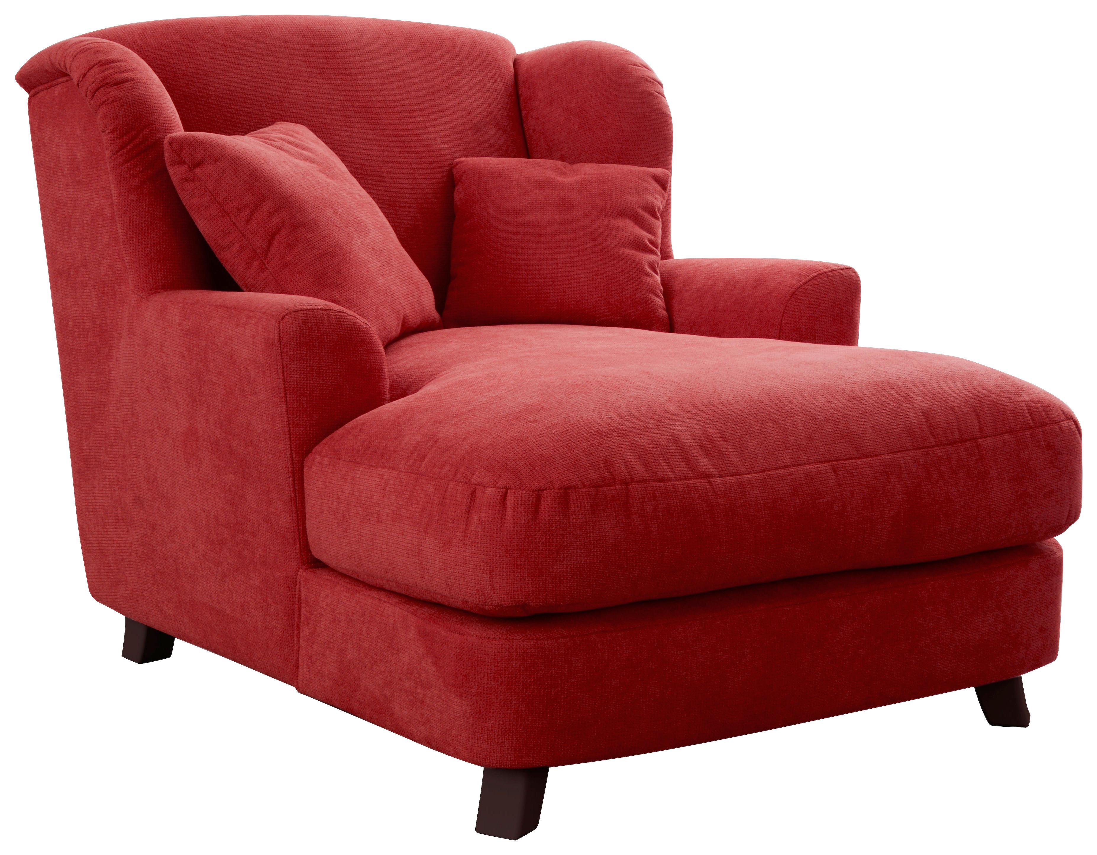 XXXL-Sessel Asado rot teilmassiv, B: 109 cm - Dunkelbraun/Rot, MODERN, Holzwerkstoff/Textil (109/104/145cm) - Sit & More