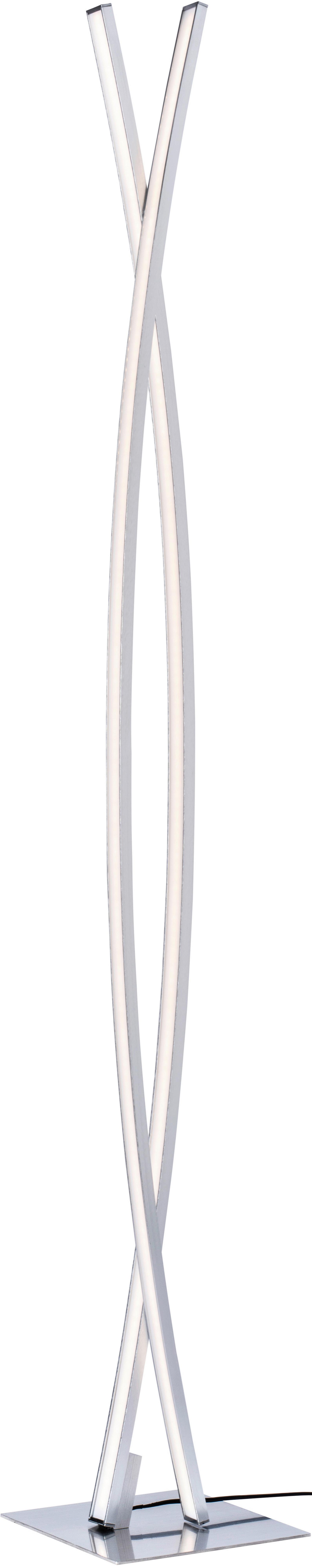 Stojací Led Lampa Tillo 24 Watt, V: 121cm - bílá/barvy chromu, Konvenční, kov/plast (18/18/121cm) - Premium Living