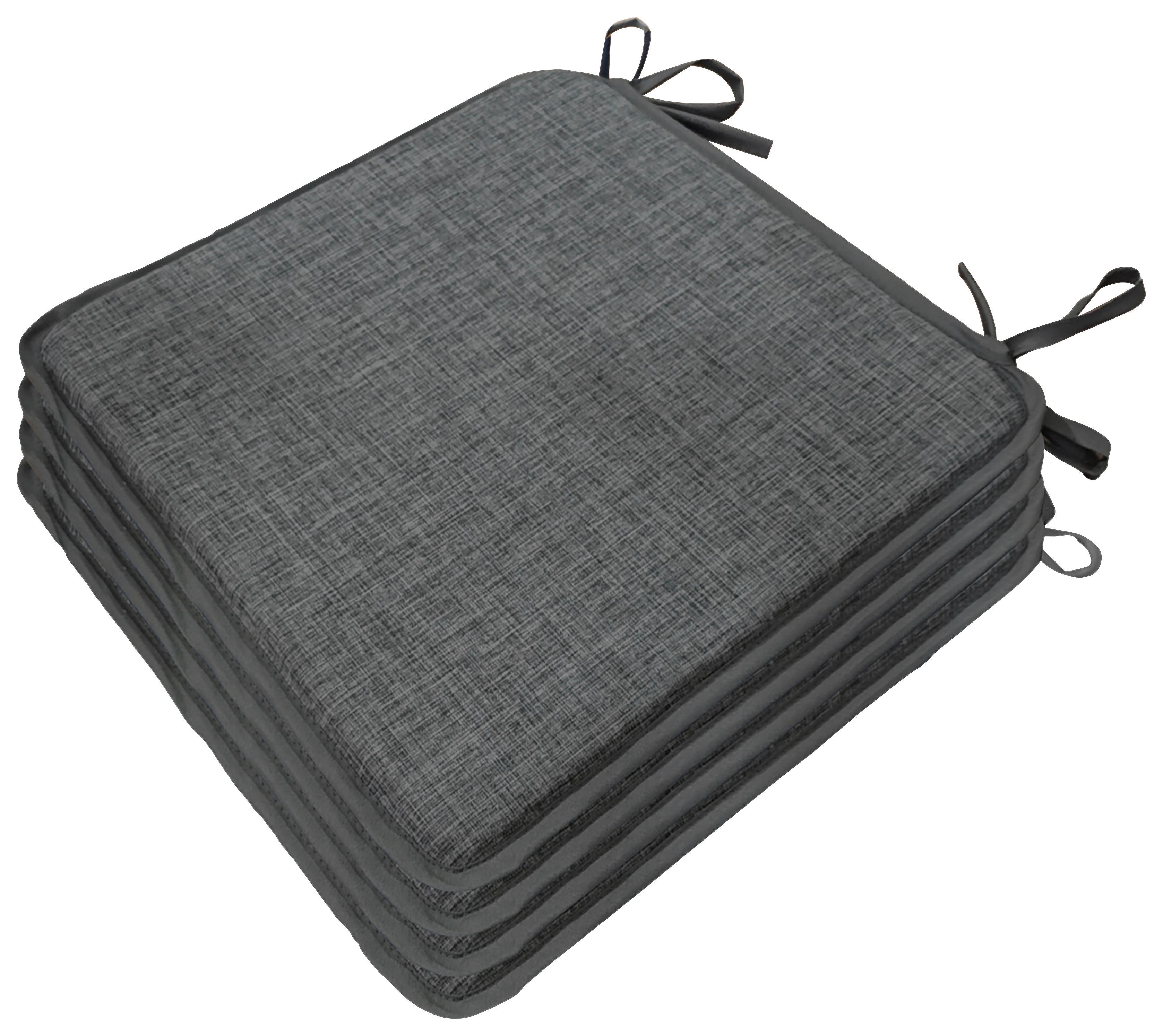 Sitzkissen Xenia - 4er Pack - Anthrazit, MODERN, Textil (36/36/2cm) - Luca Bessoni