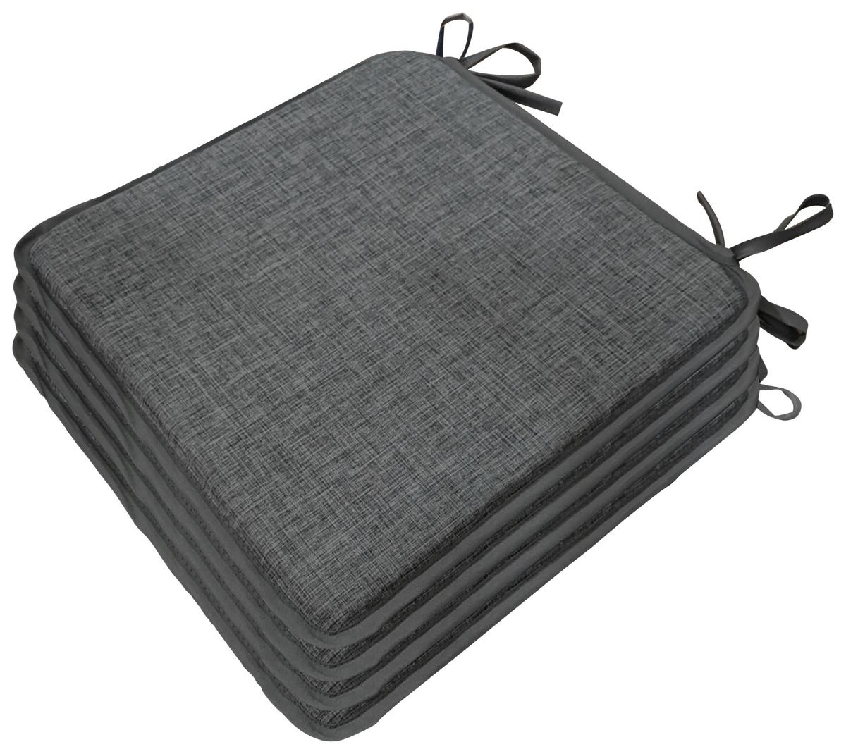 Sitzkissen Xenia - 4er Pack - Anthrazit, MODERN, Textil (36/36/2cm) - Luca Bessoni