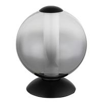 Led-tischleuchte Lacy Grau Schwarz Weiß D: 18 Cm - Schwarz/Weiß, KONVENTIONELL, Glas/Kunststoff (18/21cm) - Globo