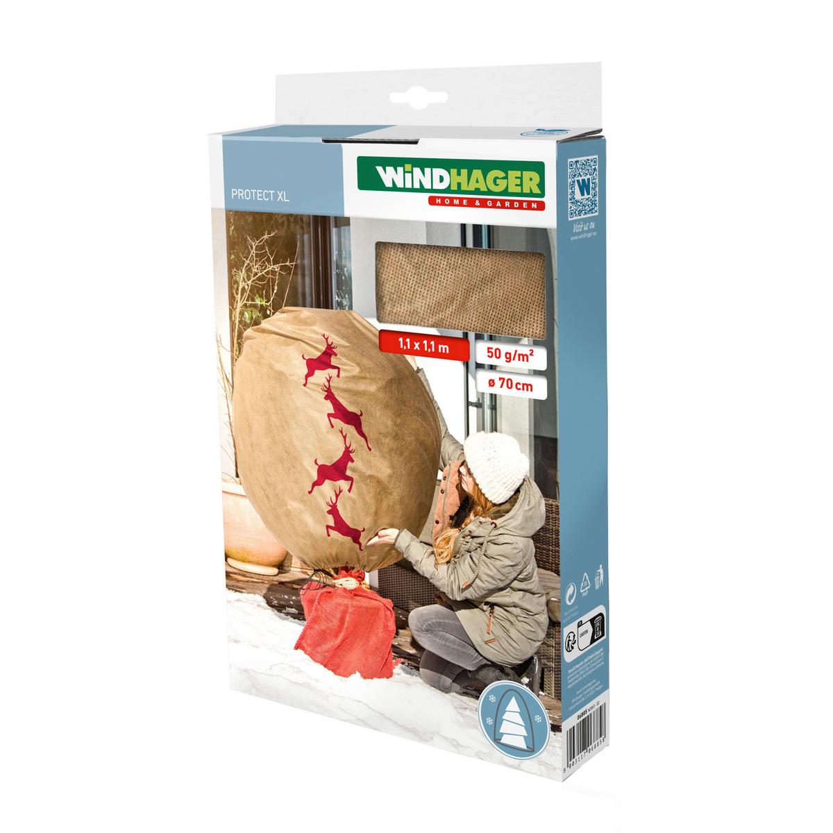 Wintervlieshaube, 110x110x15cm Witterungsbeständig - Beige, Basics, Kunststoff (110/110/15cm) - Windhager