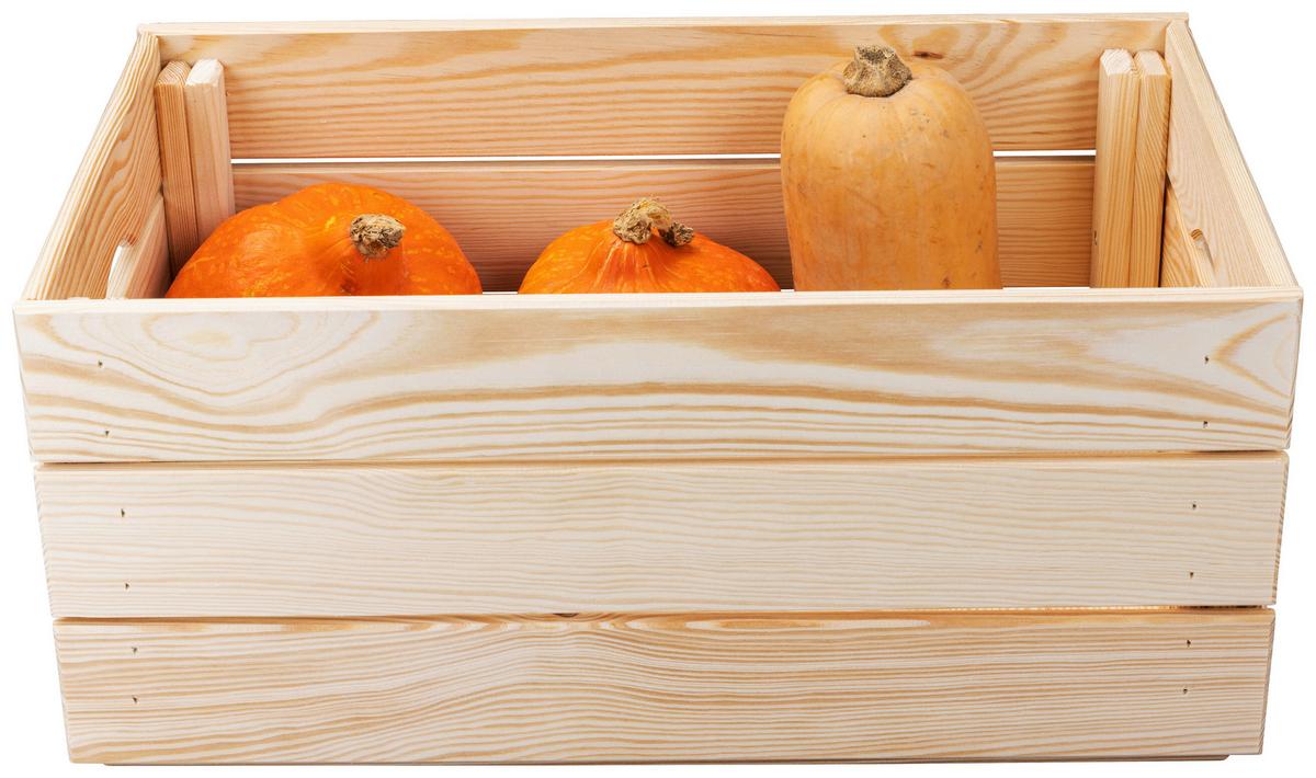 Dekokiste Valloni M - Naturfarben/Kieferfarben, Design, Holz (51/23/31cm) - Livetastic