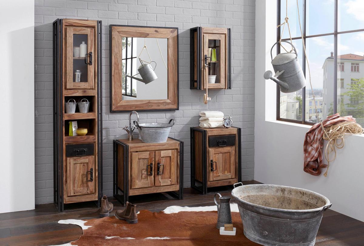 KOMMODE Naturfarben/Schwarz B: 50cm - Schwarz/Naturfarben, Design, Holz/Metall (50/73/34cm) - MID.YOU
