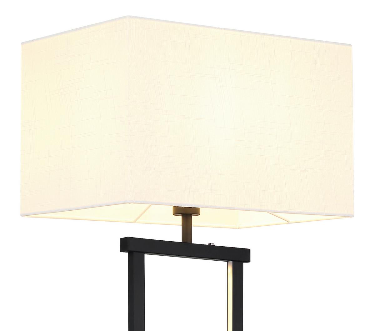 LED-STEHLEUCHTE Schwarz, ca. 40x27x153 cm - Schwarz/Weiß, Design, Kunststoff/Textil (40/27/153cm) - Globo